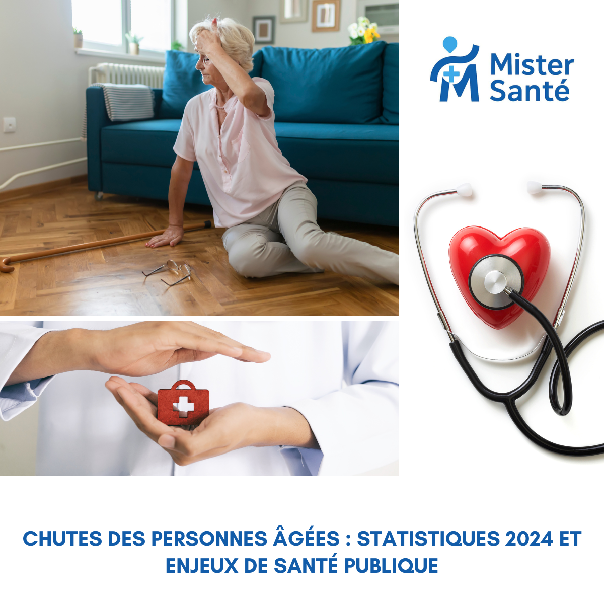 Une personne âgée au sol après une chute dans son salon, illustrant l'urgence de la prévention des accidents domestiques chez les seniors.